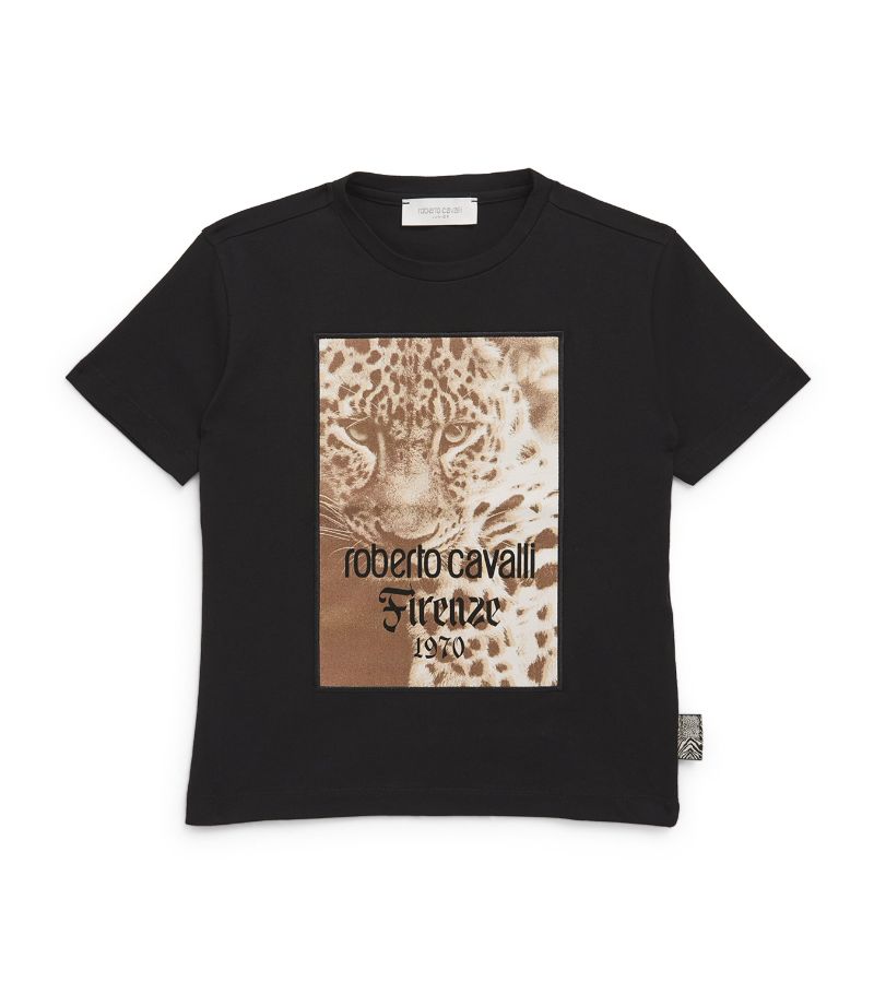  Roberto Cavalli Junior Leopard Logo T-Shirt (4-16 Years)