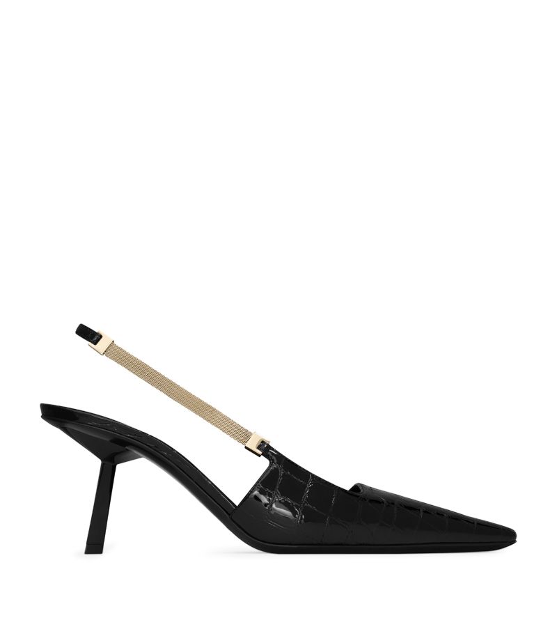 Saint Laurent Saint Laurent Leather Blake Slingback Pumps 75