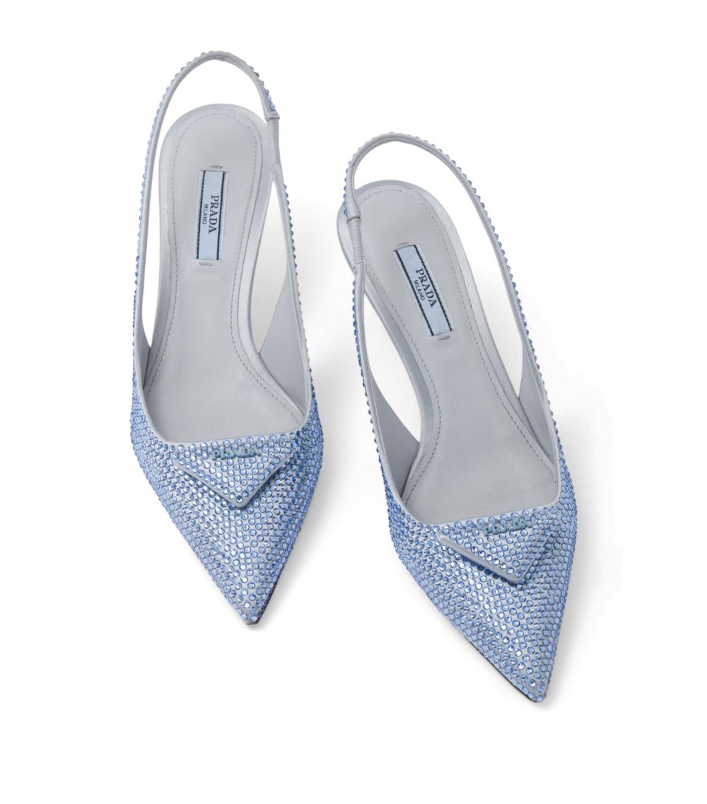 Prada Prada Crystal-Embellished Slingback Pumps 55