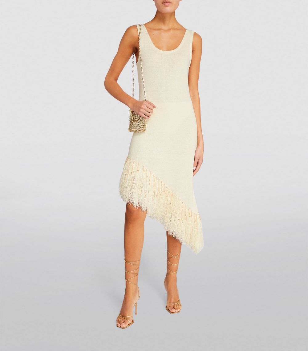 Rabanne Rabanne Linen Asymmetric Fringe Dress