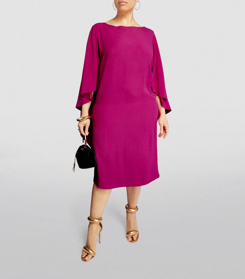 Marina Rinaldi Marina Rinaldi Crepe Cape Midi Dress