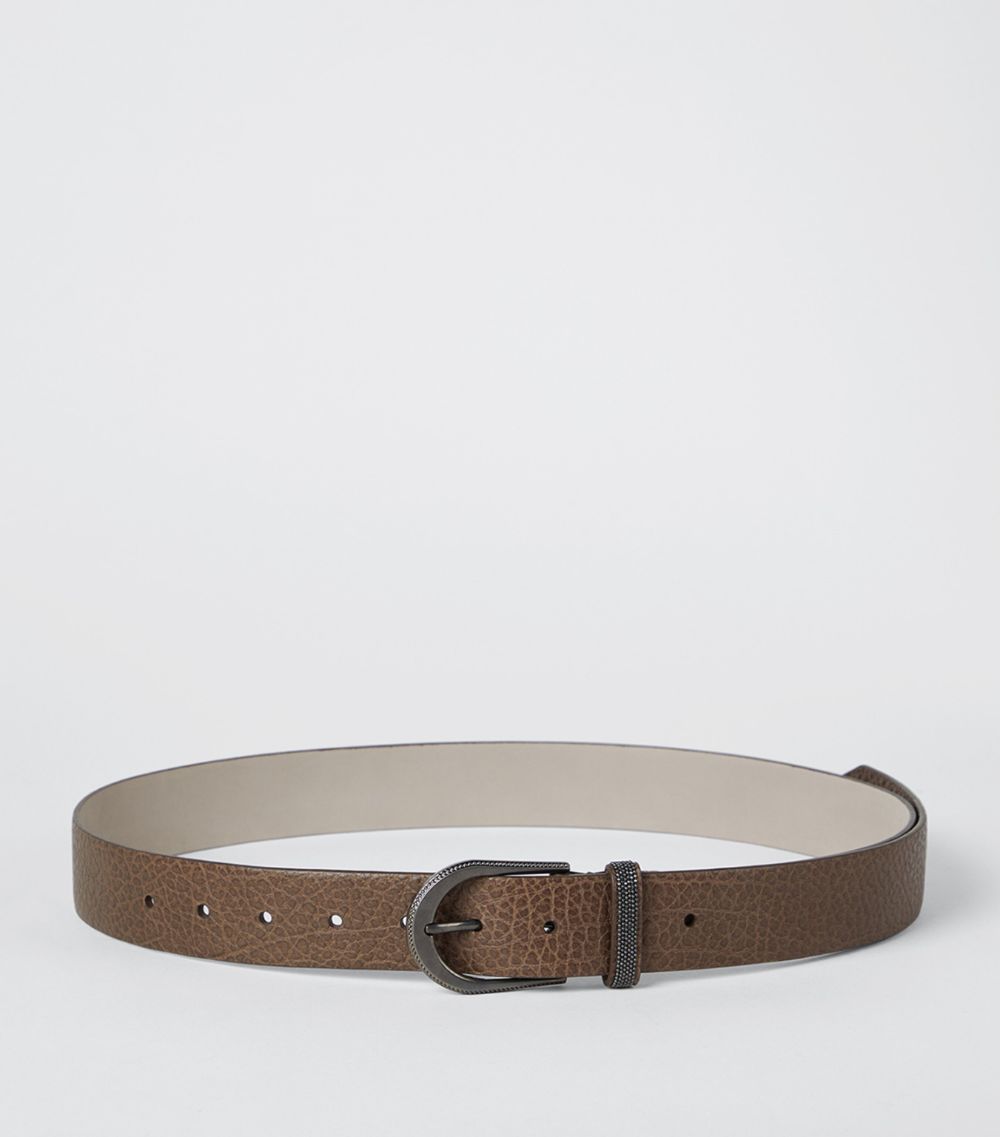 Brunello Cucinelli Brunello Cucinelli Leather Monili-Trim Belt