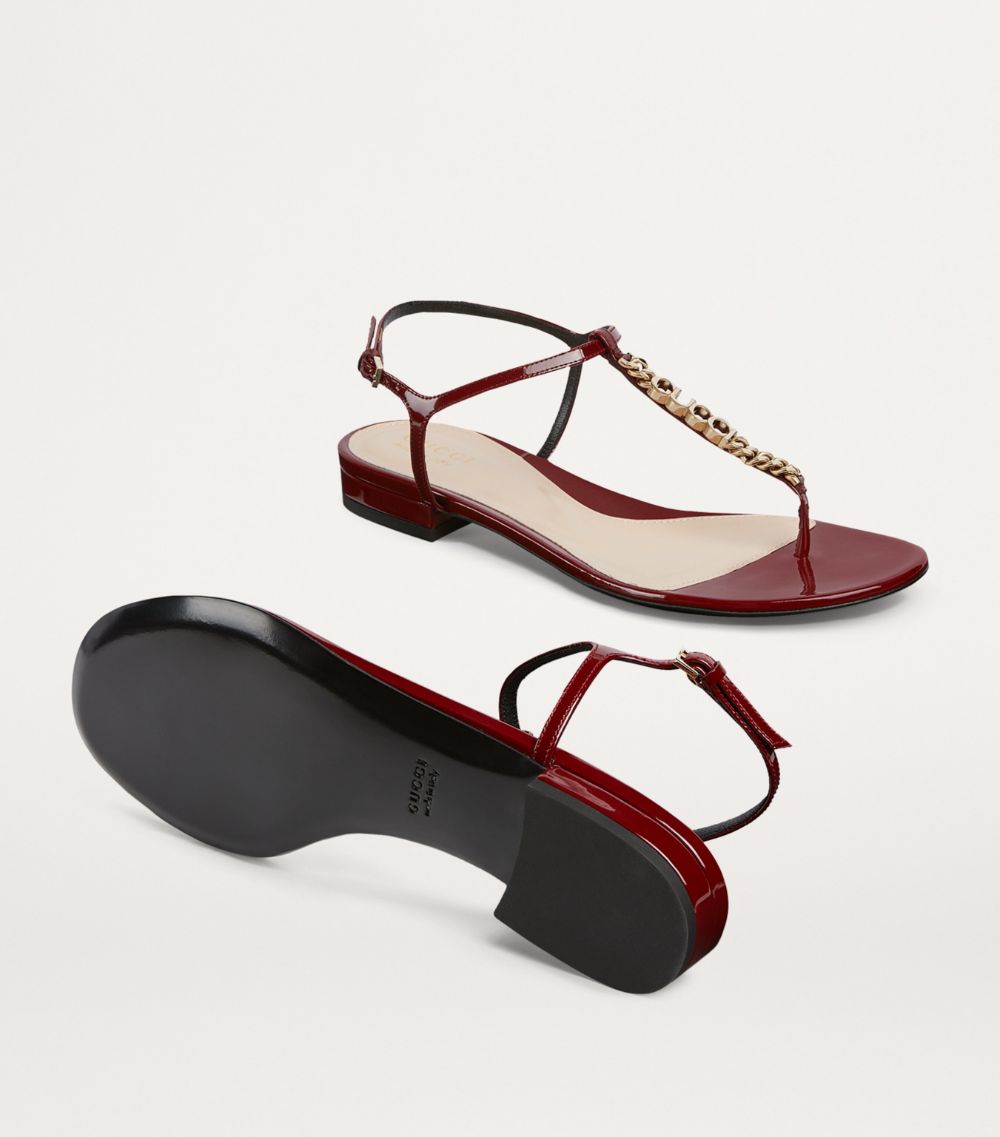 Gucci Gucci Patent Leather Signoria Sandals