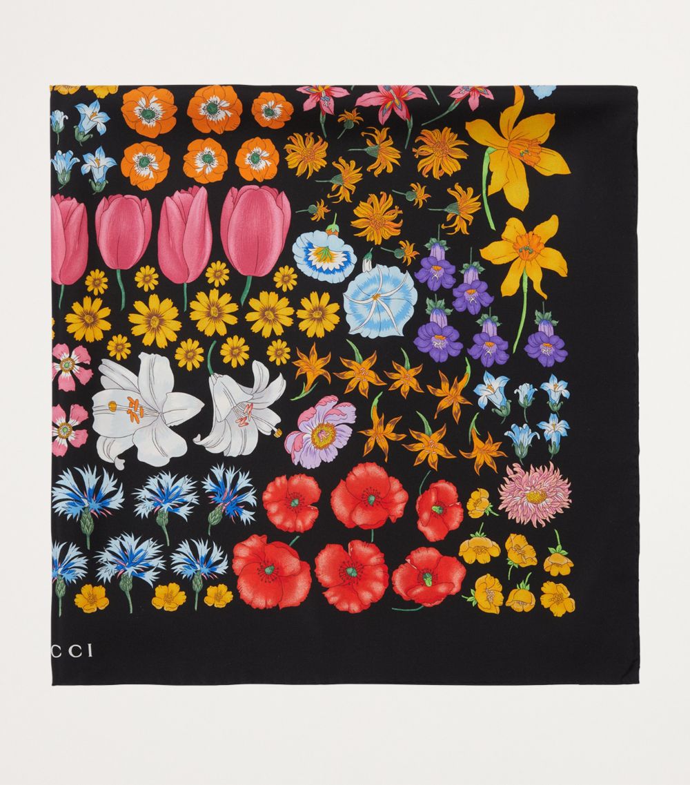 Gucci Gucci Silk Twill Floral Scarf