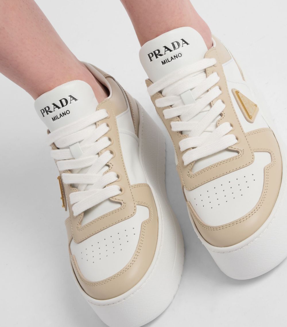 Prada Prada Leather Platform Downtown Sneakers 50