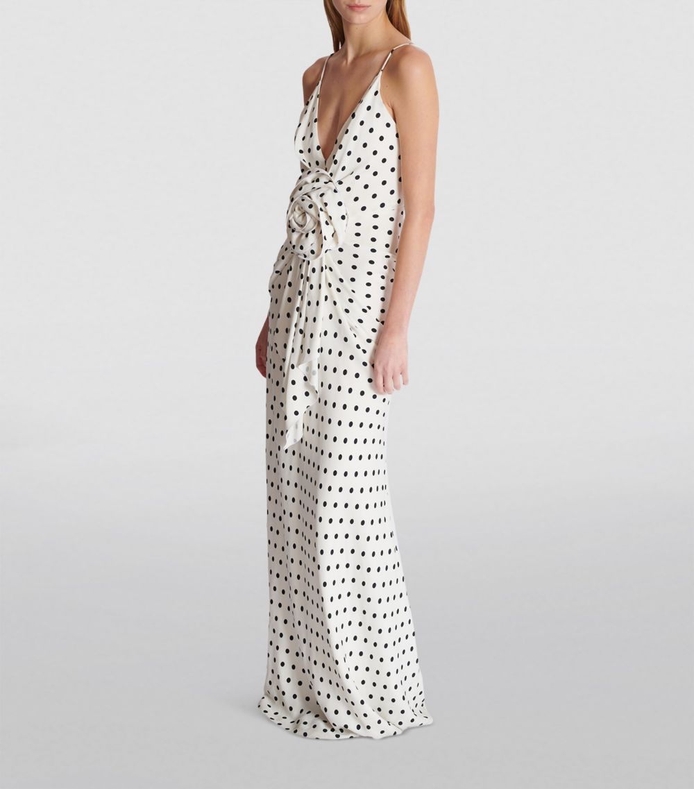 Balmain Balmain Polka-Dot Rose Maxi Dress