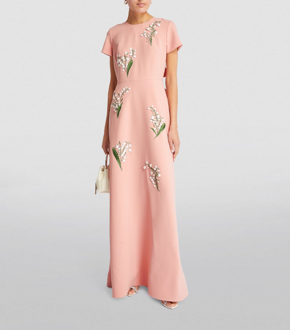 Carolina Herrera Carolina Herrera Floral-Embroidered Bow Gown
