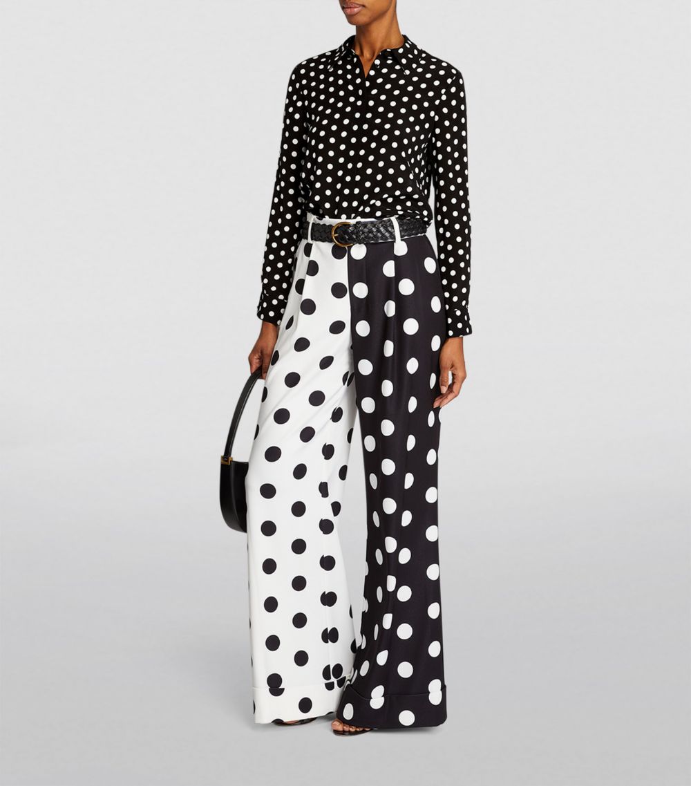 Alice + Olivia Alice + Olivia Silk Polka-Dot Willa Shirt