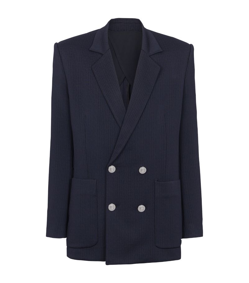 Balmain Balmain Mini-Monogram Double-Breasted Blazer