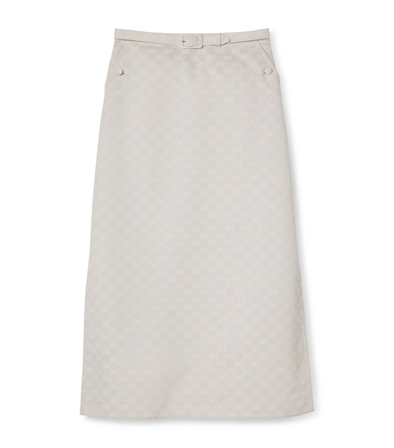 Gucci Gucci Gabardine Gg Midi Skirt