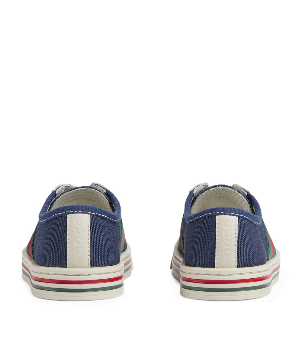 Gucci Gucci Kids Canvas Web Stripe Sneakers