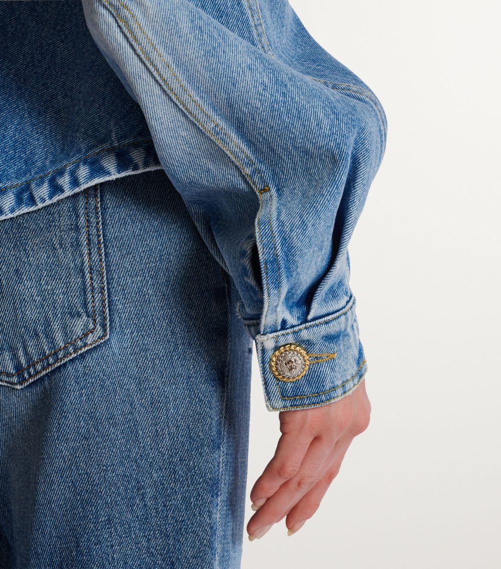 Balmain Balmain Pleated Denim Jacket