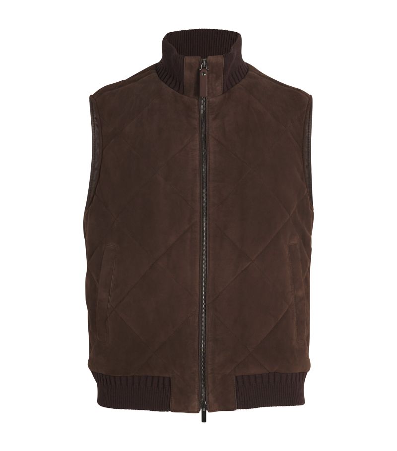 Canali Canali Suede Quilted Gilet