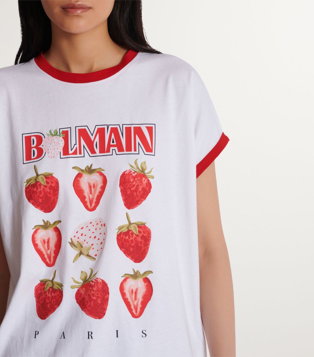 Balmain Balmain Strawberry Print T-Shirt