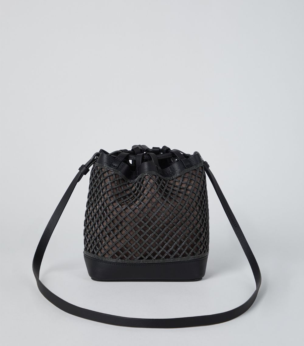 Brunello Cucinelli Brunello Cucinelli Leather Monili-Net Bucket Bag