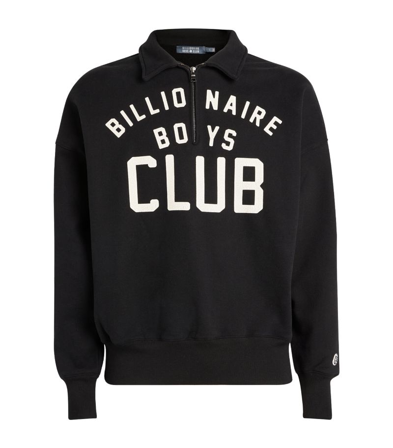 Billionaire Boys Club Billionaire Boys Club Cotton Logo Print Quarter-Zip Sweater