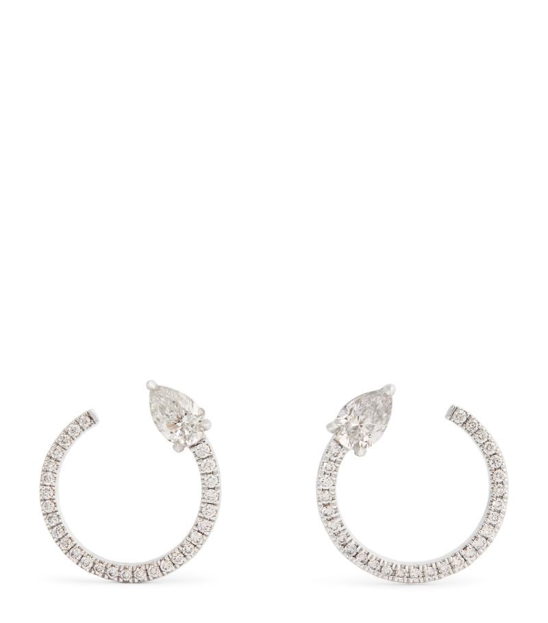 Engelbert Engelbert White Gold And Diamond Moon Earrings