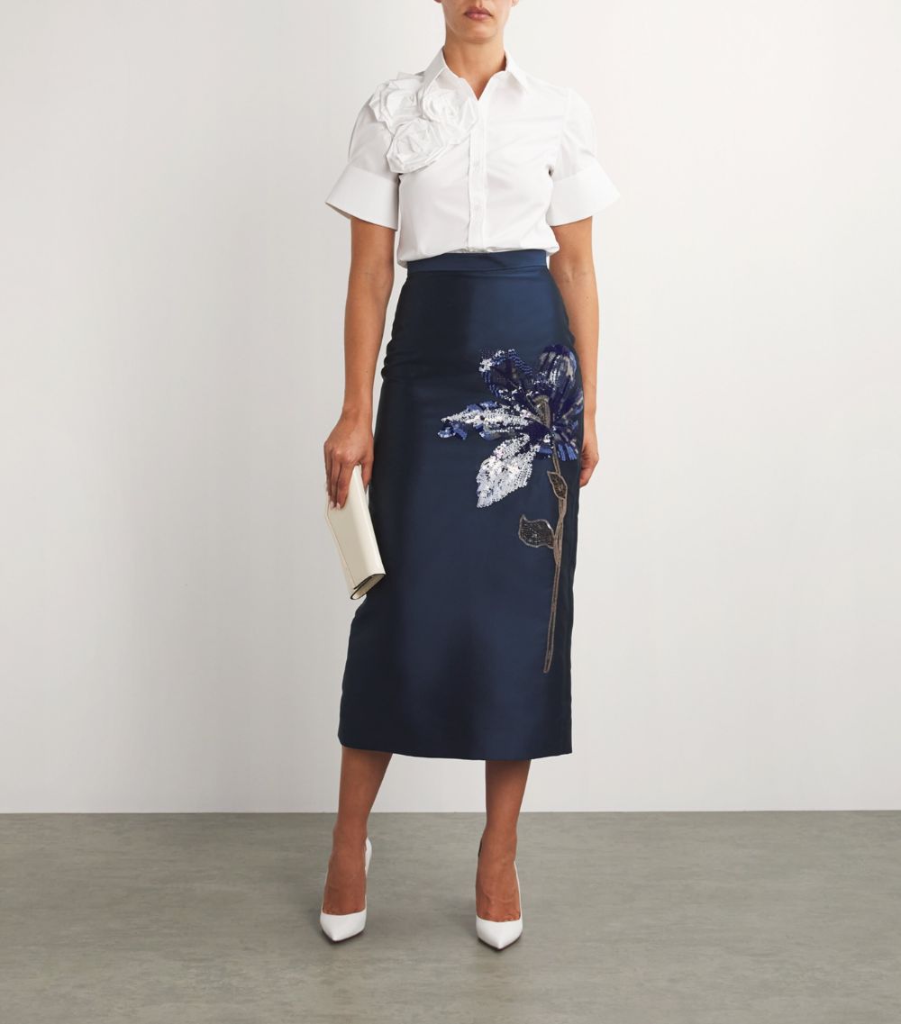 Erdem Erdem Mikado Pencil Midi Skirt