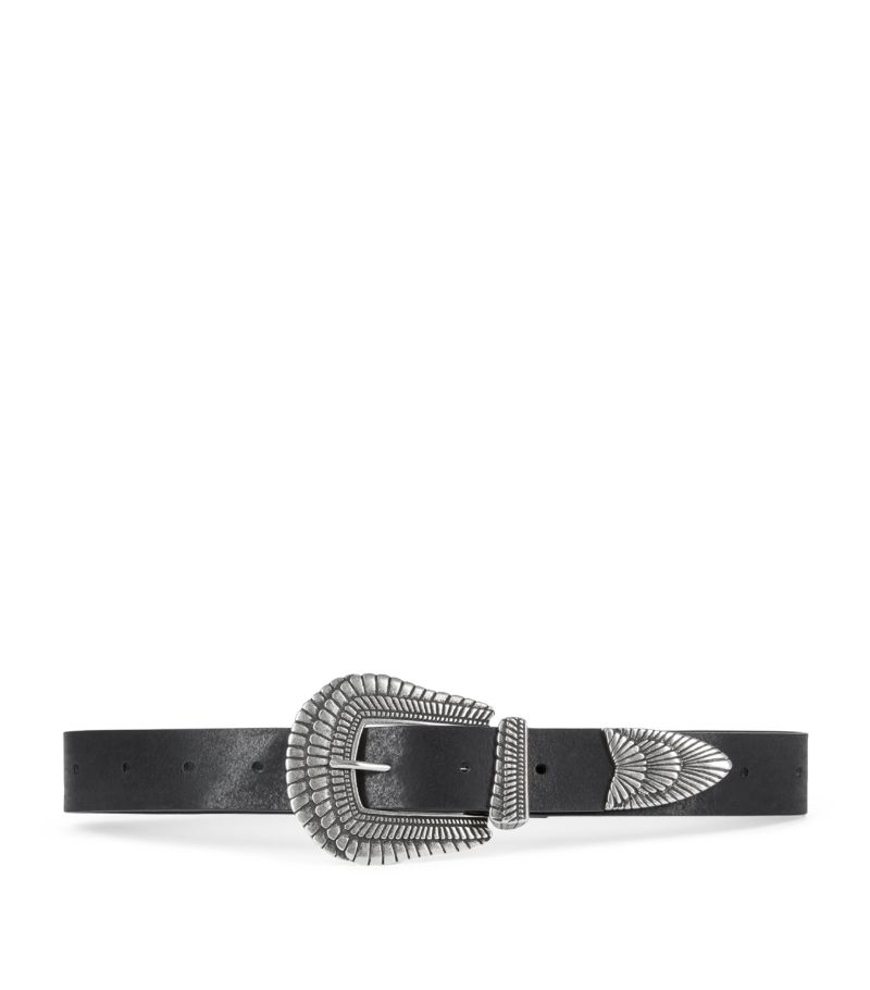 The Kooples The Kooples Leather Oversized-Buckle Belt