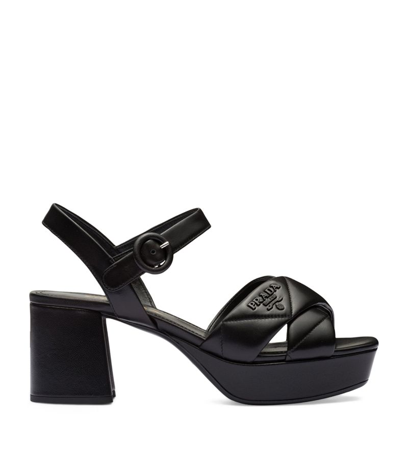 Prada Prada Quilted Leather Platform Sandals 65