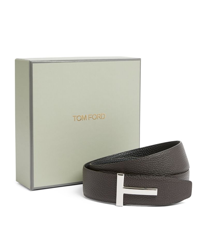 Tom Ford Tom Ford Leather Reversible T Icon Belt