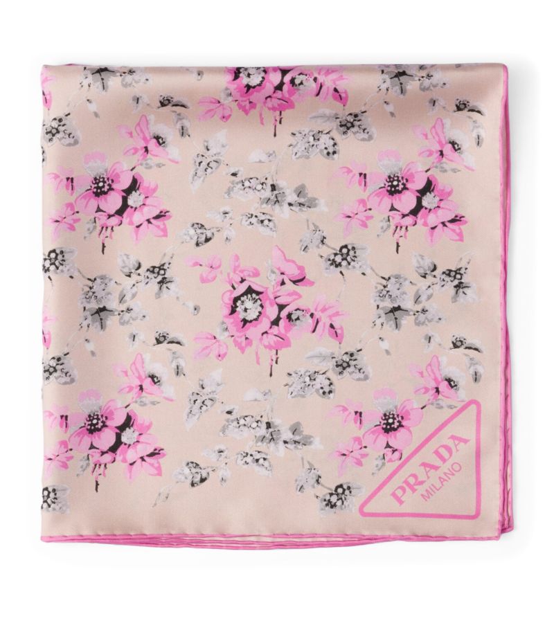 Prada Prada Silk Floral Square Scarf