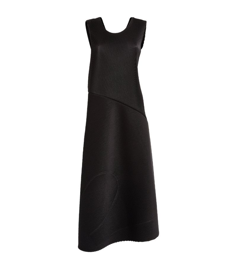 Issey Miyake Issey Miyake Leather Like Pleats Midi Dress