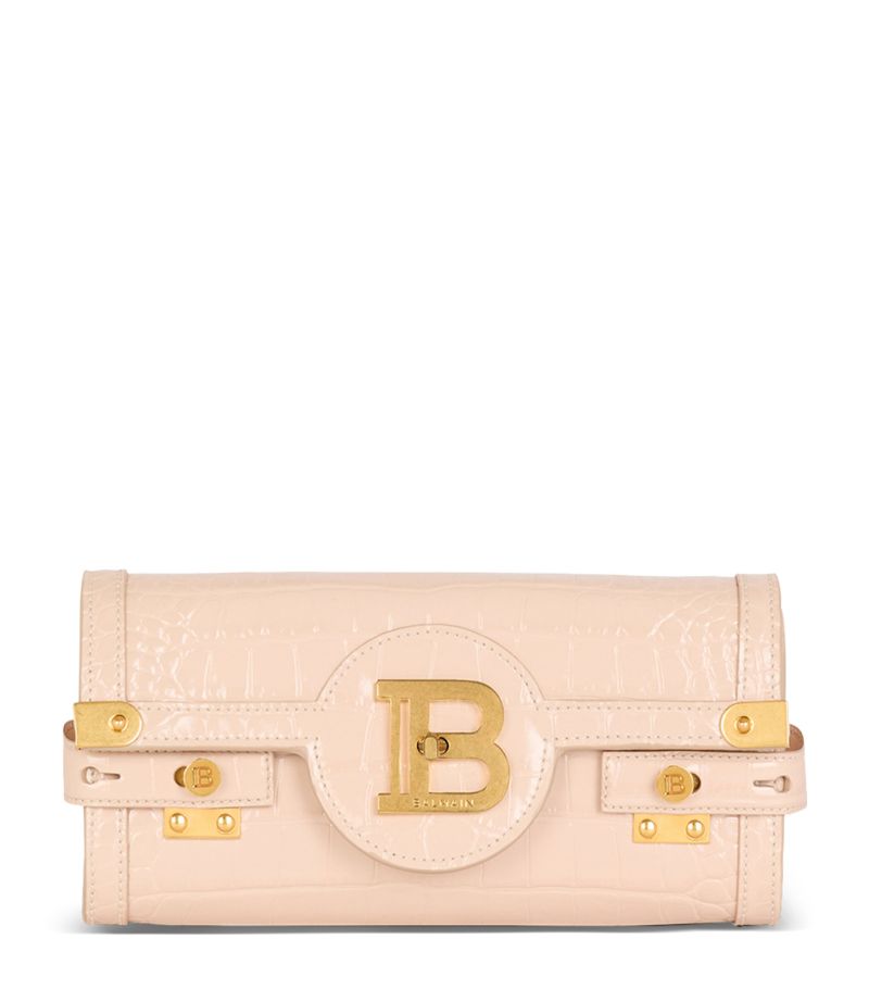 Balmain Balmain Leather Croc-Embossed B-Buzz 23 Clutch Bag