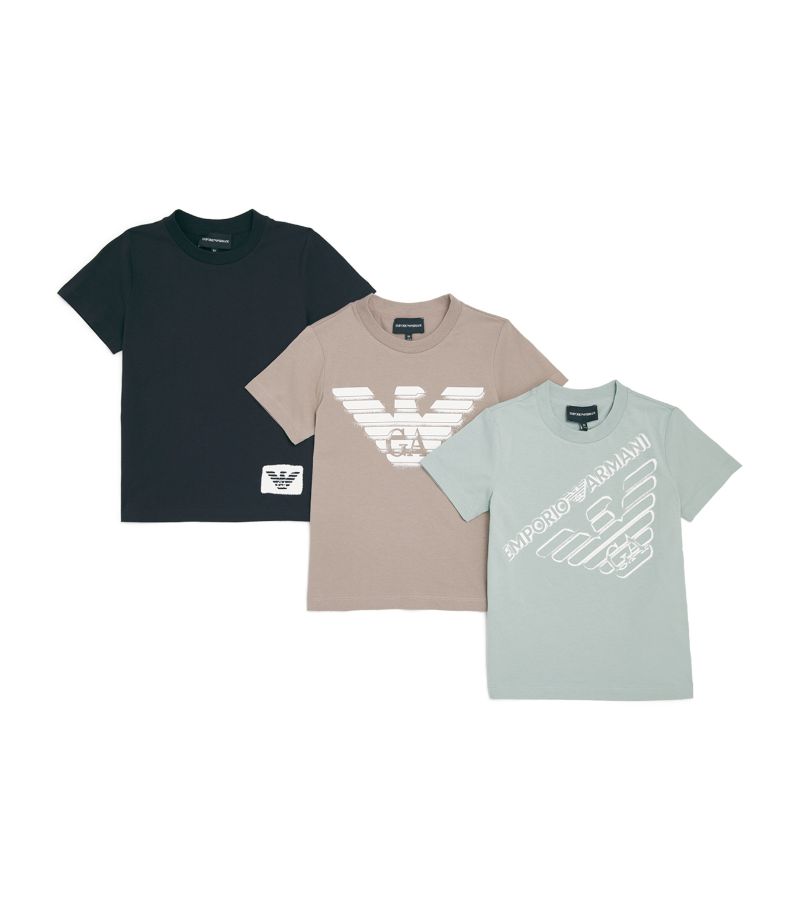 Emporio Armani Kids Emporio Armani Kids Pack Of 3 Cotton Logo T-Shirts (4-10 Years)