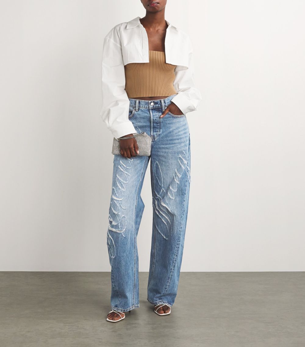 Alexander Wang Alexander Wang Distressed Logo Balloon Jeans