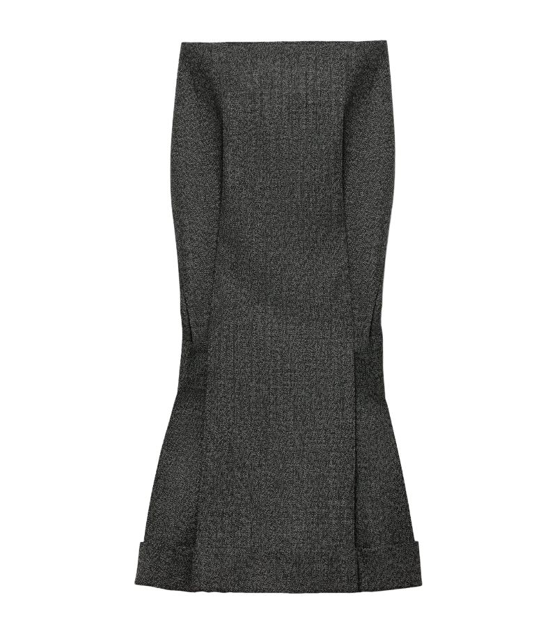 Prada Prada Mouliné Wool Midi Skirt