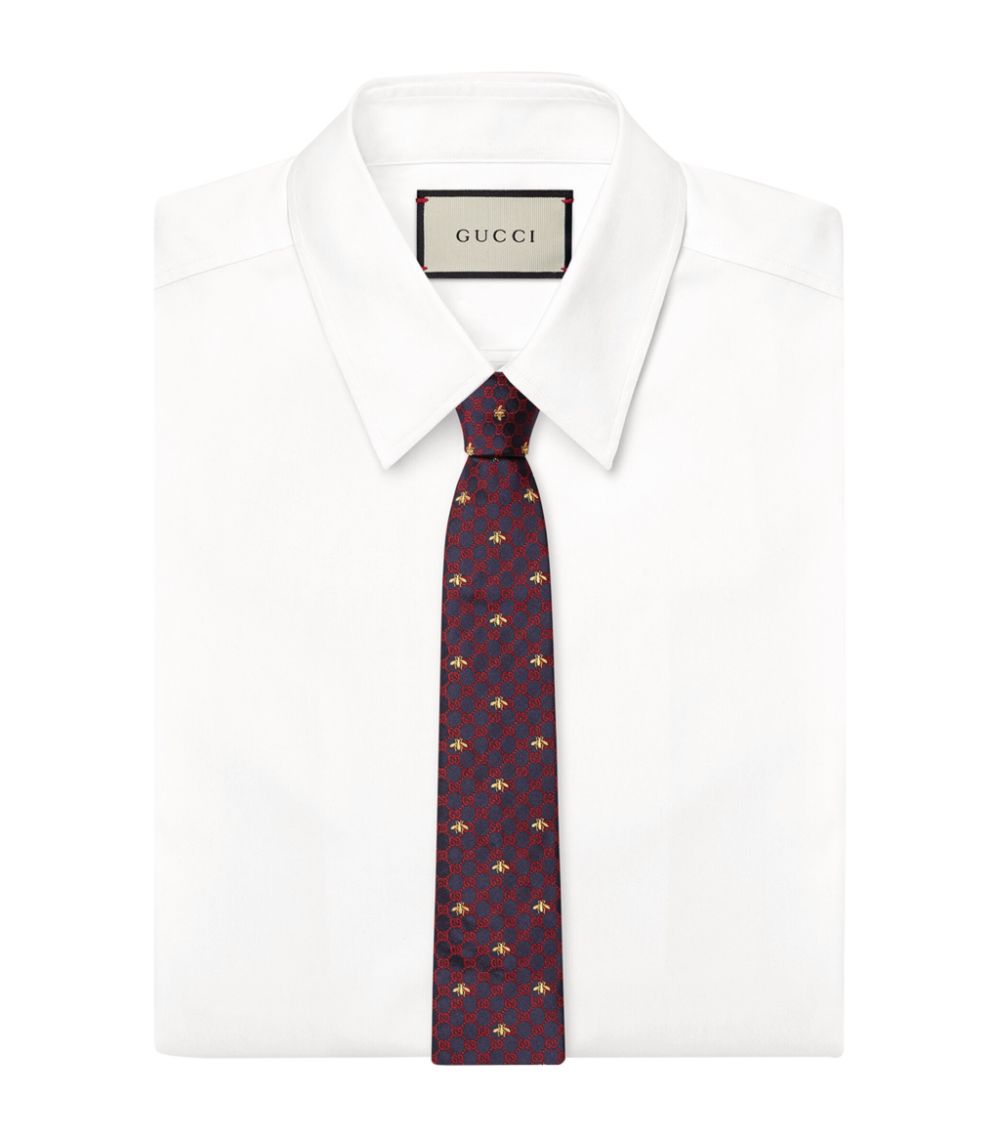 Gucci Gucci Silk Gg Bee Tie