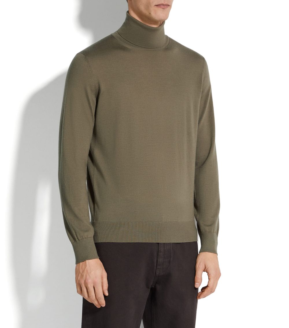 zegna Zegna Cashmere-Silk Rollneck Casheta Sweater