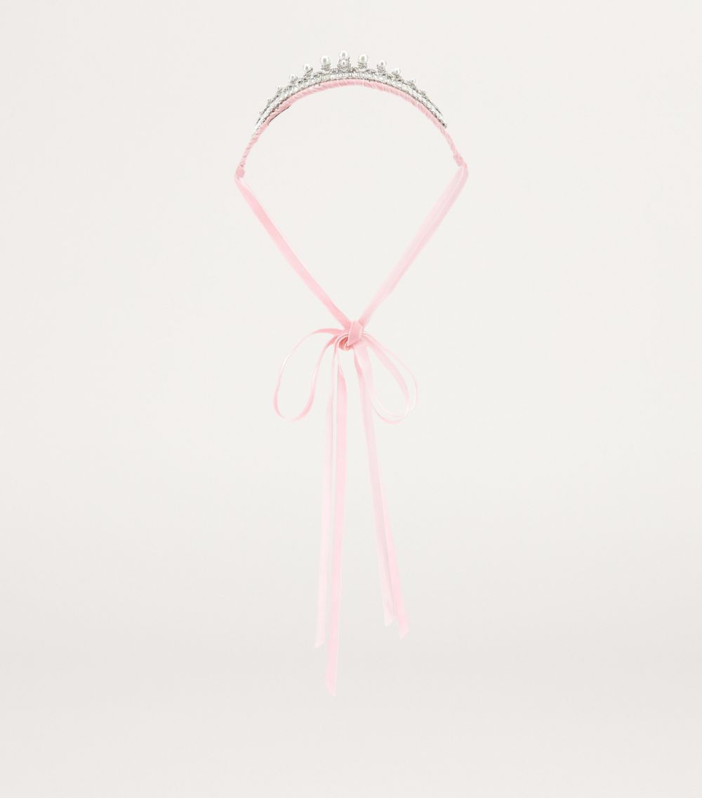 Monnalisa Monnalisa Velvet Embellished Self-Tie Tiara