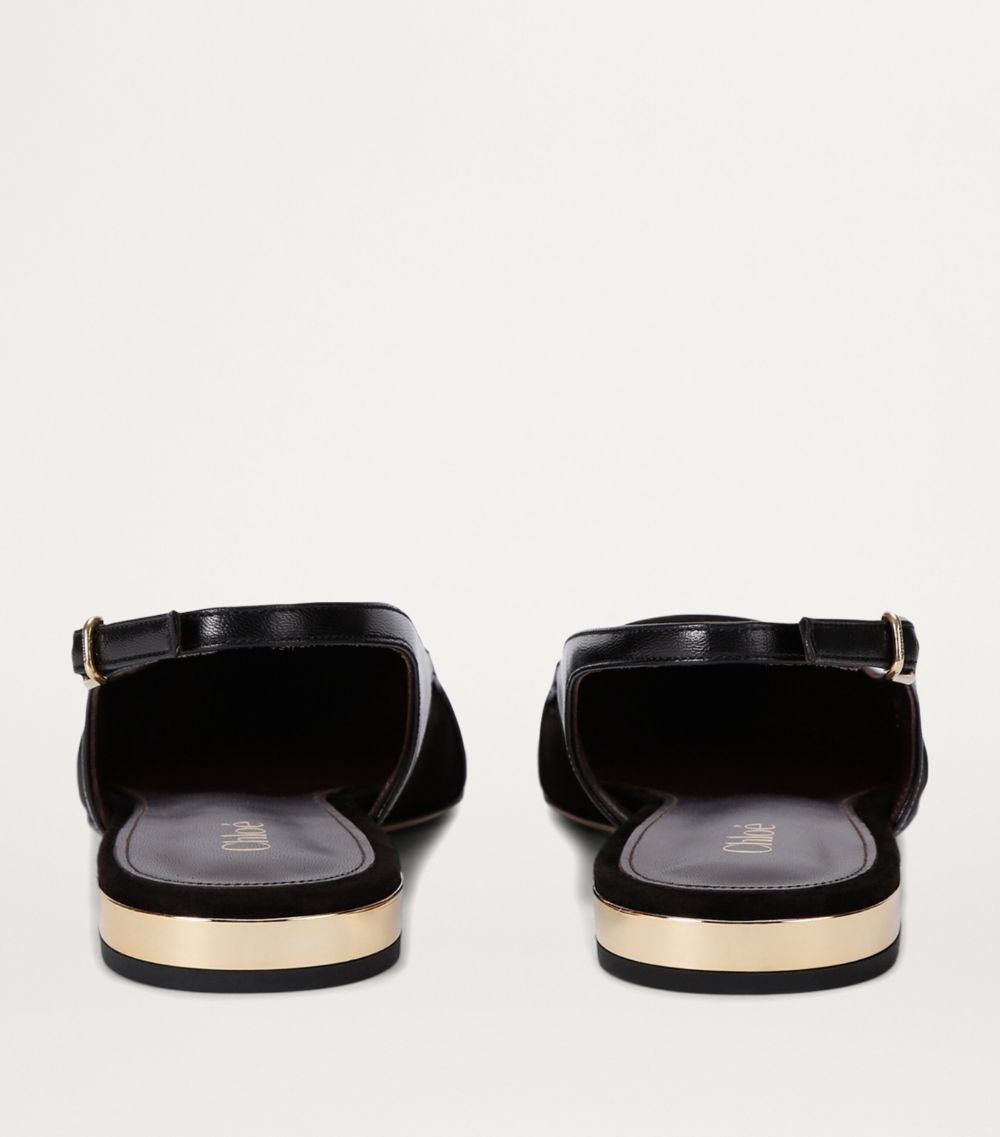 Chloé Chloé Leather Saada Slingback Flats