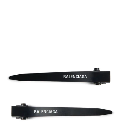 Balenciaga Balenciaga Set Of 2 Engraved Logo Hair Clips