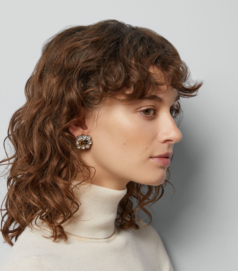 Gucci Gucci Faux Crystal Double G Clip-On Earrings