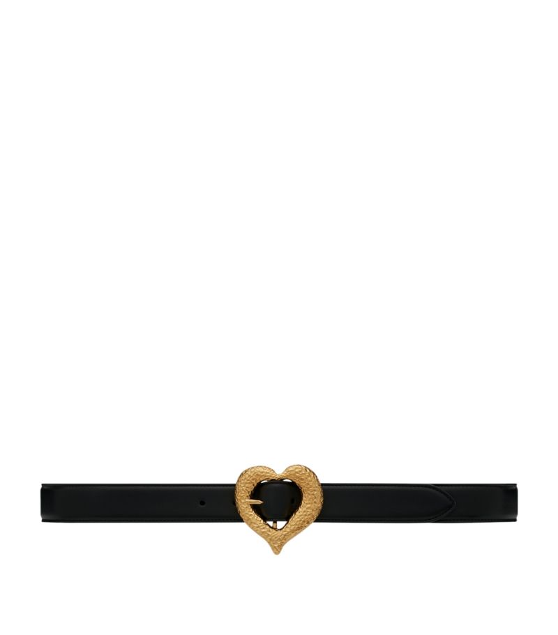 Saint Laurent Saint Laurent Leather Heart Buckle Belt