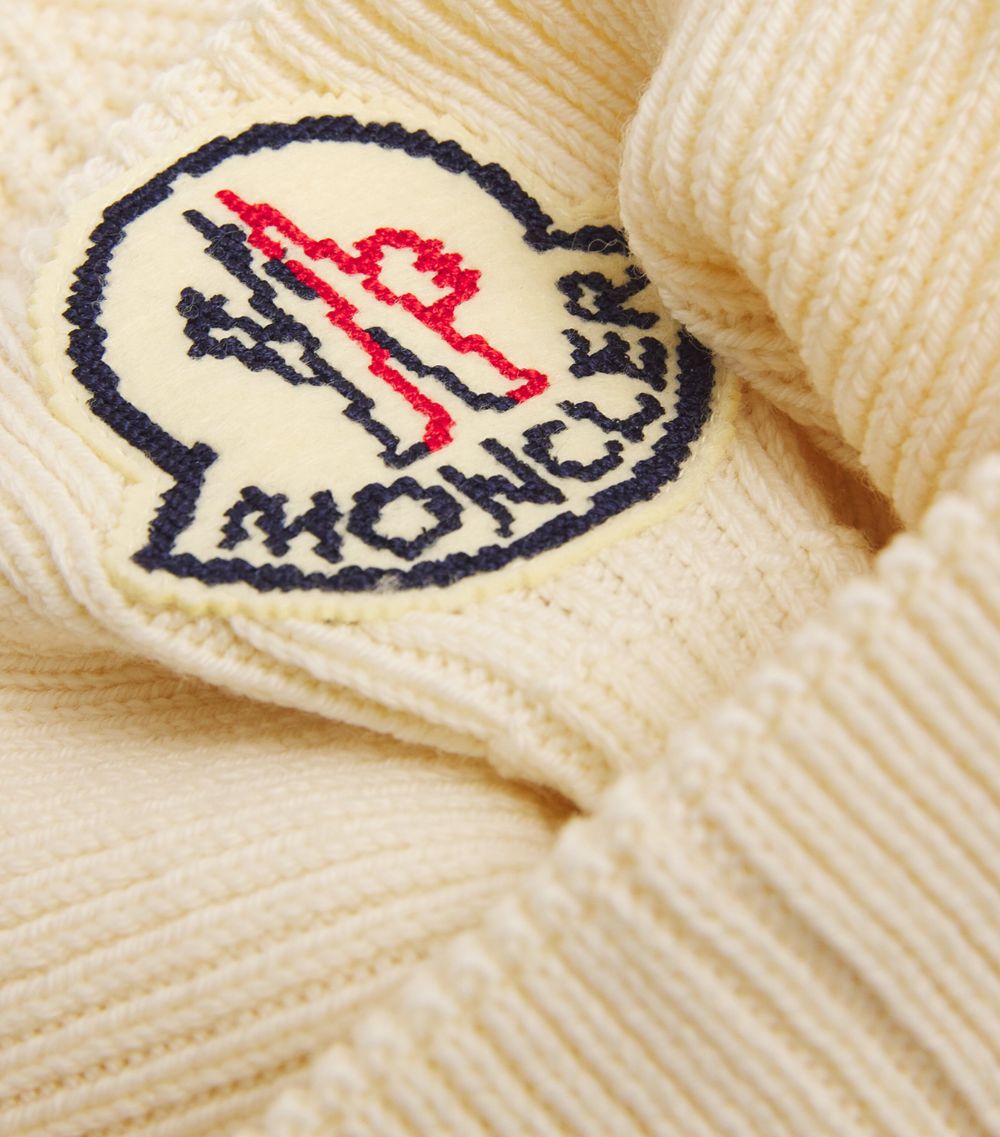 Moncler Moncler Wool Ribbed Logo Beanie