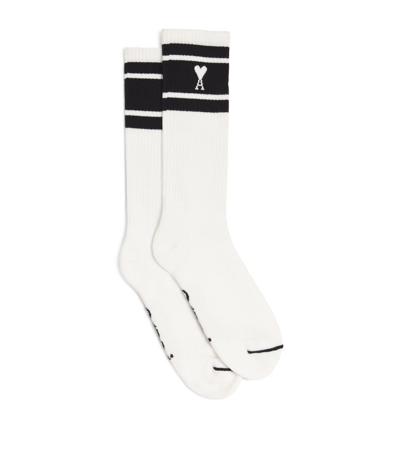 Ami Paris Ami Paris Striped Ami De Coeur Socks