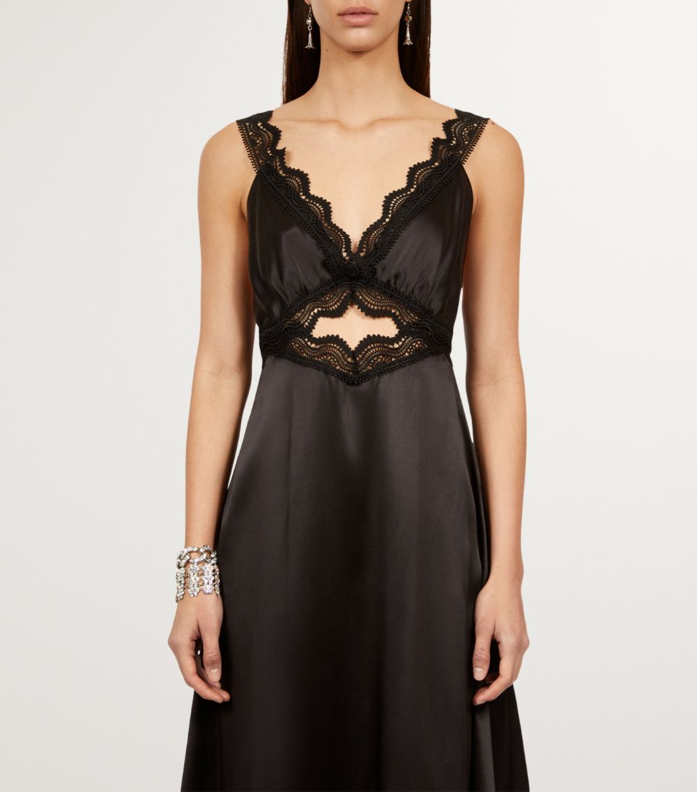 The Kooples The Kooples Silk Lace-Trimmed Slip Dress