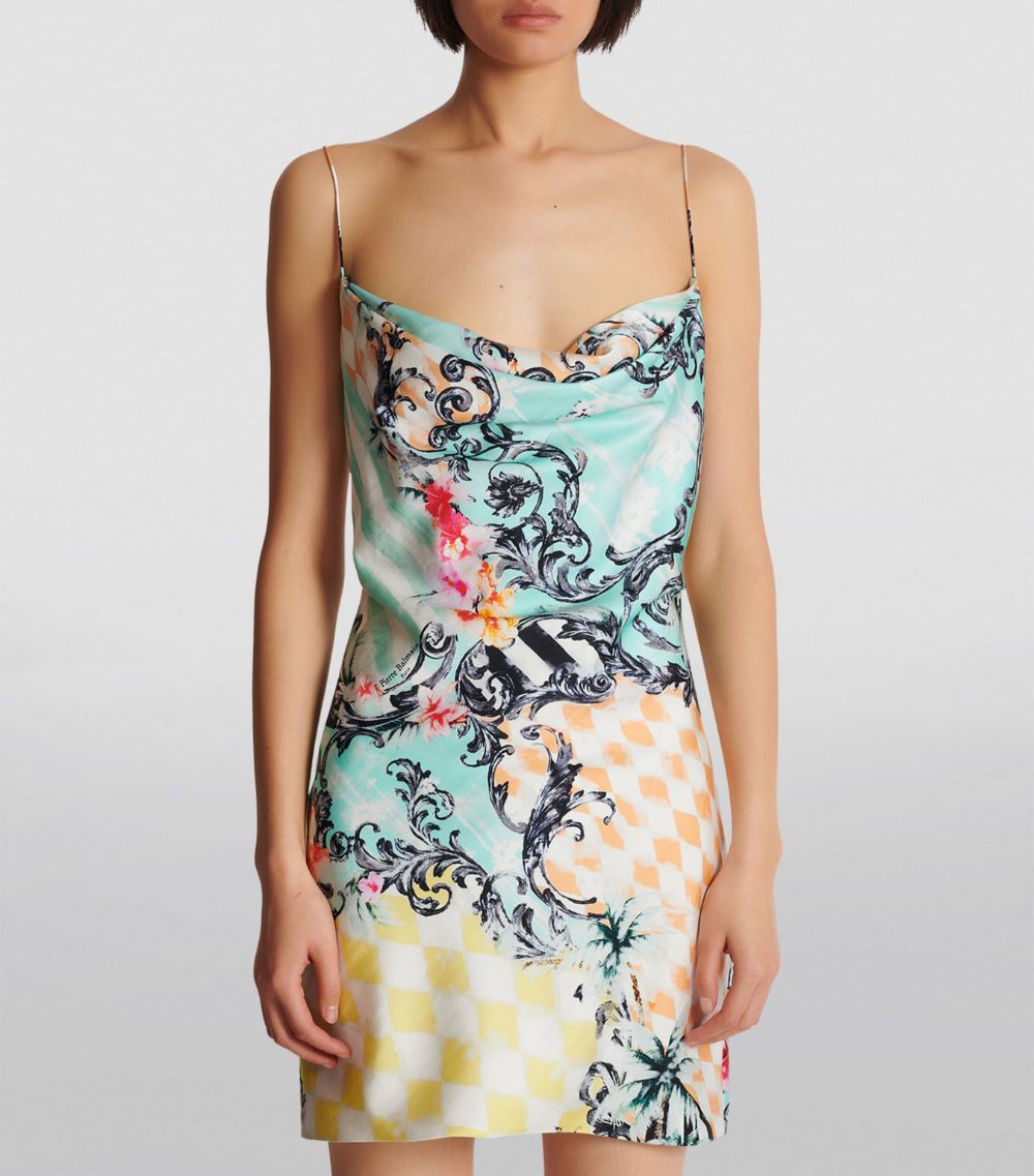 Balmain Balmain Baroque Print Slip Dress