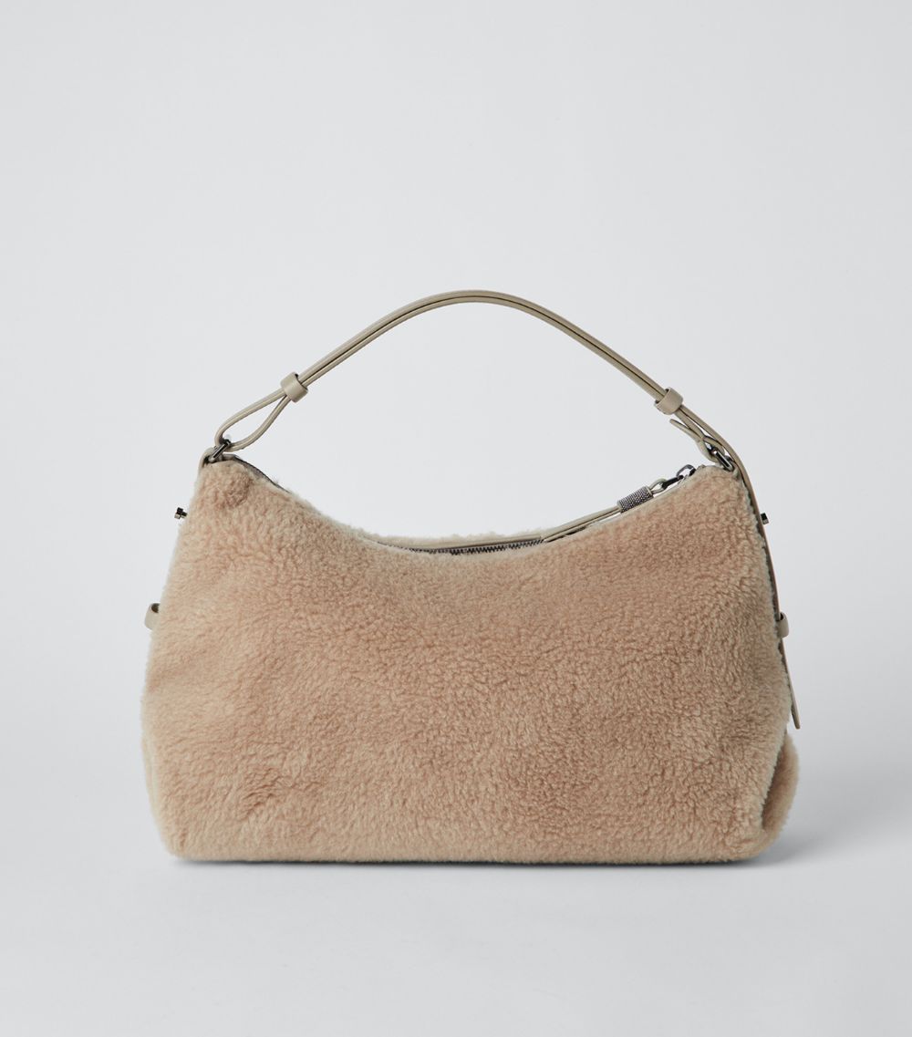 Brunello Cucinelli Brunello Cucinelli Medium Wool-Cashmere Shoulder Bag