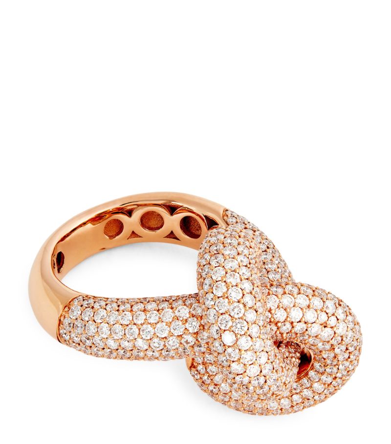 Engelbert Engelbert Rose Gold And Diamond The Legacy Knot Ring (Size 54)