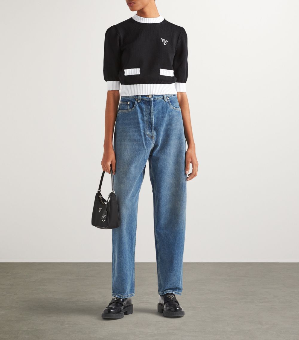 Prada Prada Triangle Wide-Leg Jeans