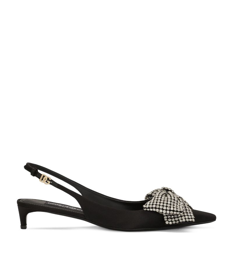 Dolce & Gabbana Dolce & Gabbana Satin Bow Slingback Pumps