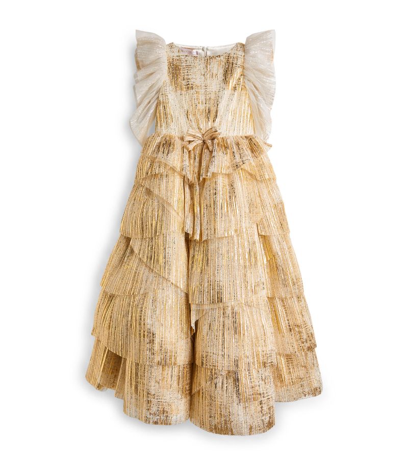 Marchesa Kids Couture MARCHESA KIDS COUTURE Metallic Pleated Tulle Dress (8-14 Years)