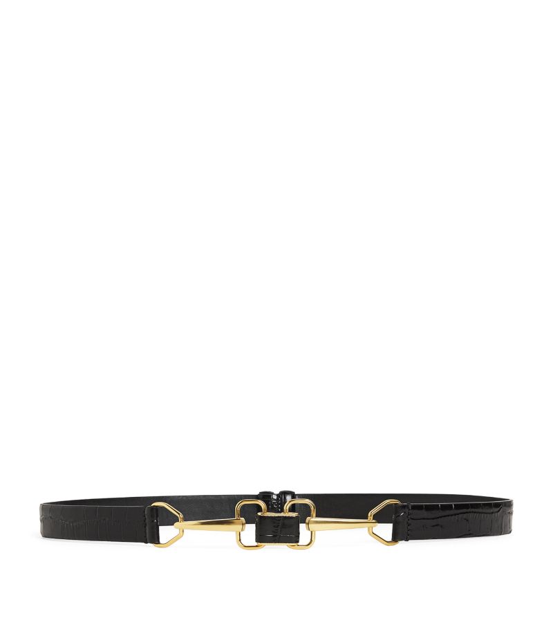  Maje Croc-Effect Leather Belt