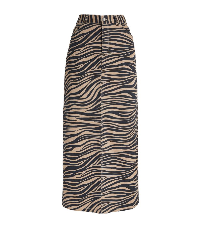 Max & Co. Max & Co. Cotton-Drill Animal Print Maxi Skirt