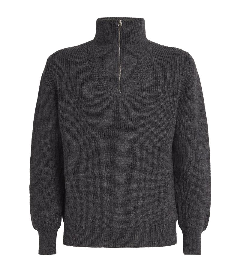  Drake'S Wool Zipped Sweater